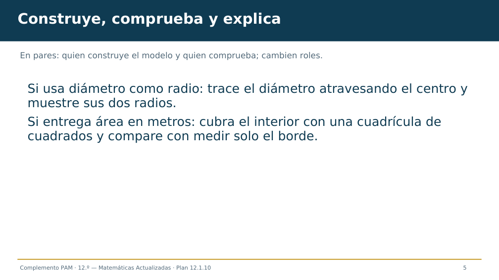 Diapositiva 5 del complemento: Círculo de la feria: borde y superficie