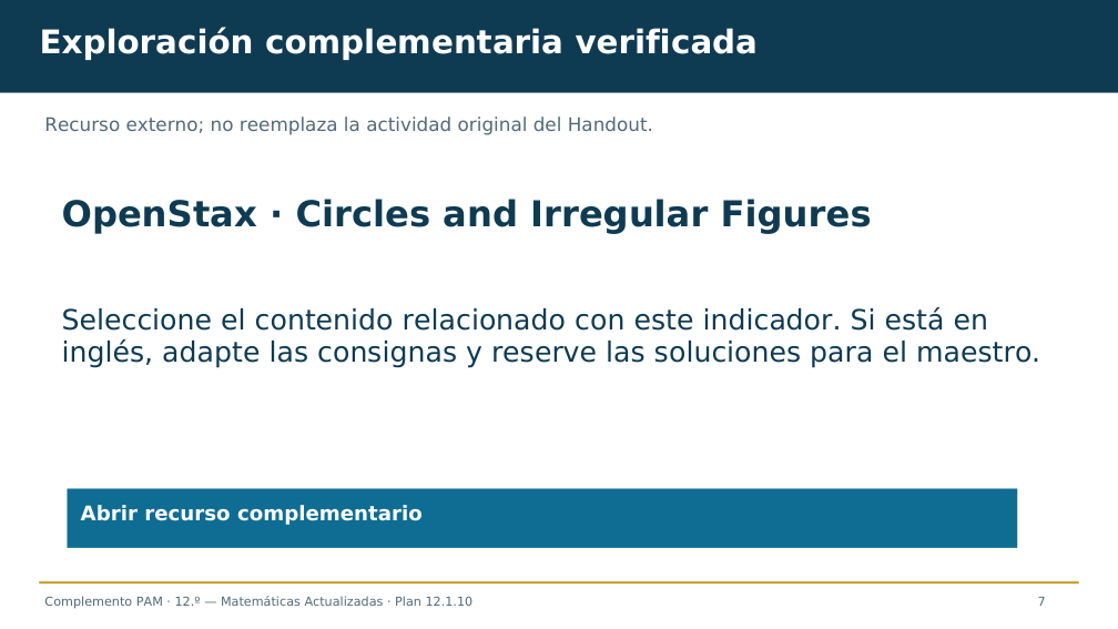 Diapositiva 7 del complemento: Círculo de la feria: borde y superficie